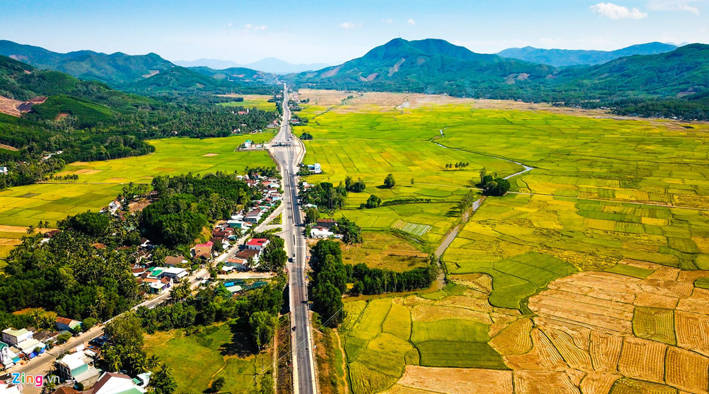 Dân phơi lúa tràn lan trên quốc lộ 1