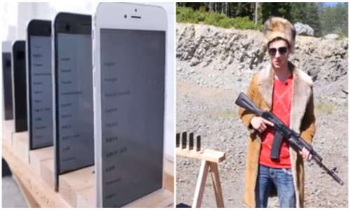 Hành hạ iPhone 6 bằng súng trường AK-47 kinh dị