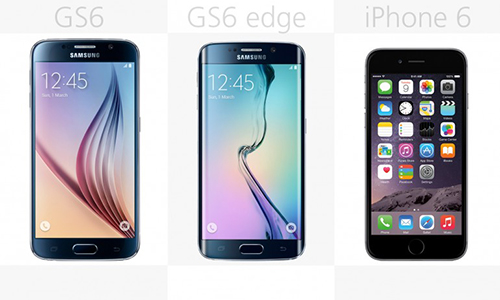 So sánh trực quan Galaxy S6 và S6 Edge với iPhone 6