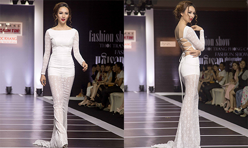 Ngọc Diễm tự tin diễn catwalk trong lần đầu làm vedette