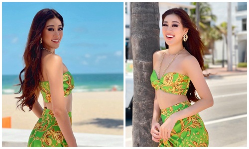 Top 21 Miss Universe 2020 Khánh Vân khoe vẻ gợi cảm bên bờ biển