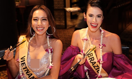 Thùy Tiên mặc gợi cảm hút ống kính BTC Miss Grand International