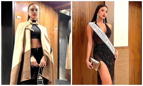 Thi Miss Universe 2021, Kim Duyên liên tục sử dụng đồ hiệu đi mượn