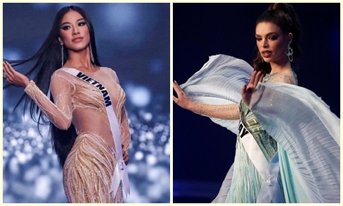 Kim Duyên và dàn thí sinh diện váy dạ hội thi bán kết Miss Universe