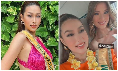 Đoàn Thiên Ân hội ngộ thí sinh Miss Grand International 2022