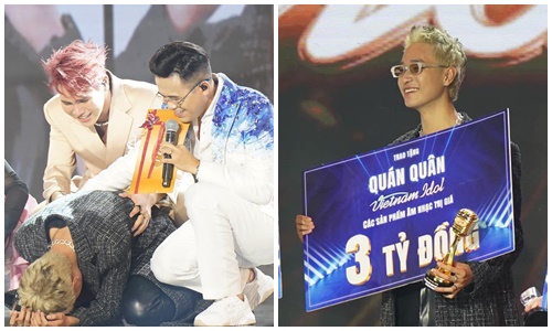 Hà An Huy quỳ gối, bật khóc khi đăng quang Vietnam Idol 2023