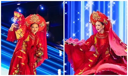 Bùi Quỳnh Hoa thi quốc phục ở Miss Universe sau sự cố