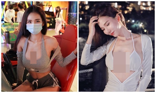 Ngượng đỏ mặt hot girl mặc trang phục siêu ngắn khi dạo phố