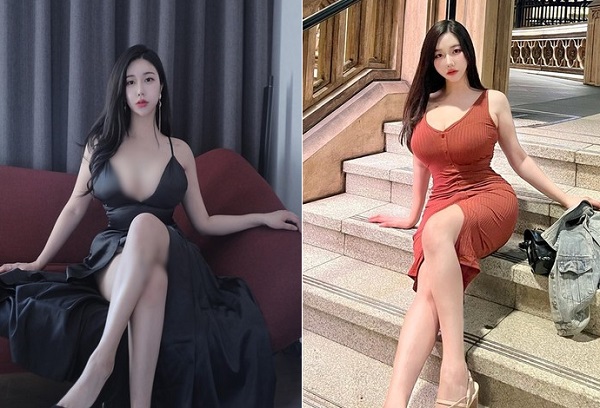 Hot girl siêu vòng một diện váy xẻ ngực sâu hun hút