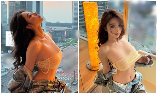 Hot girl gây xôn xao khi mặc áo ngực lả lơi tưởng sắp rơi 