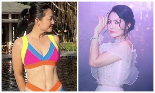 Ngọc Lan mặc bikini khoe dáng nuột nà sau khi giảm 8 kg