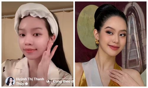 Thanh Thủy khoe mặt mộc đẹp không tỳ vết ở Miss International 2024