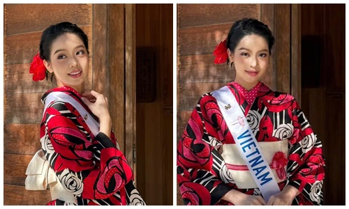 Thanh Thủy diện kimono khoe vẻ đẹp ngọt ngào ở Miss International 2024 