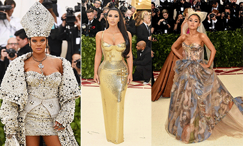 Rihanna, Kim Kardashian gợi cảm hết cỡ trên thảm đỏ Met Gala