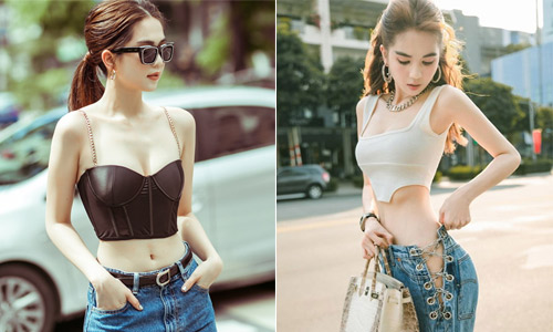 Ngọc Trinh gây nhức mắt với thời trang "nửa kín nửa hở"