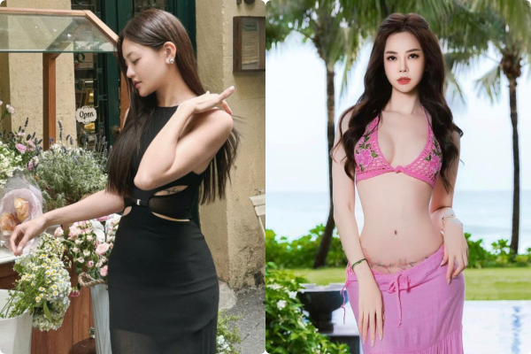 Thuỳ Anh tạo dáng bên hoa, Đào Lan Phương diện bikini gợi cảm