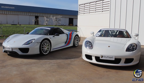 Porsche Carrera GT “hít khói” hậu duệ 918 Spyder