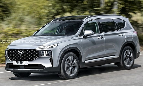 Hyundai SantaFe 2021 phiên bản nâng cấp hé lộ ngoại hình 