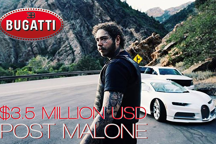 Rapper Post Malone rao bán Bugatti Chiron hơn 3 triệu Đô la