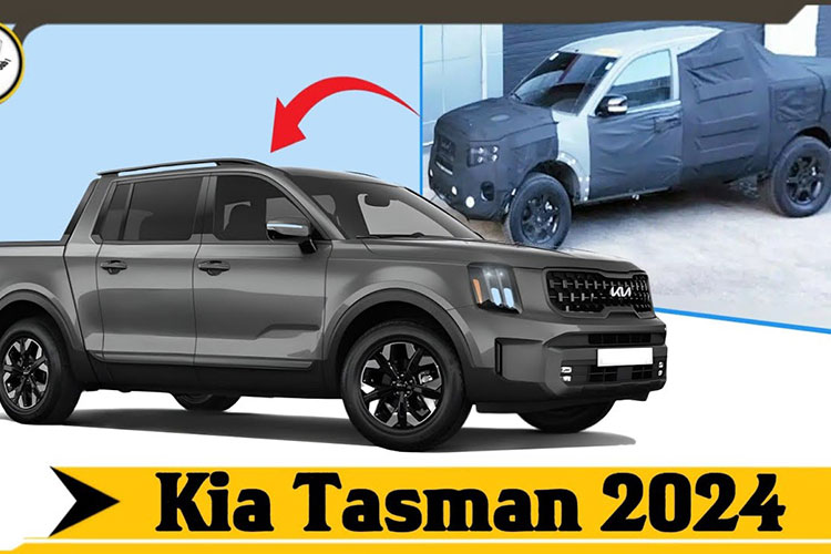 Kia Tasman bị "tóm gọn" trên đường phố, đối thủ mới của Ford Ranger