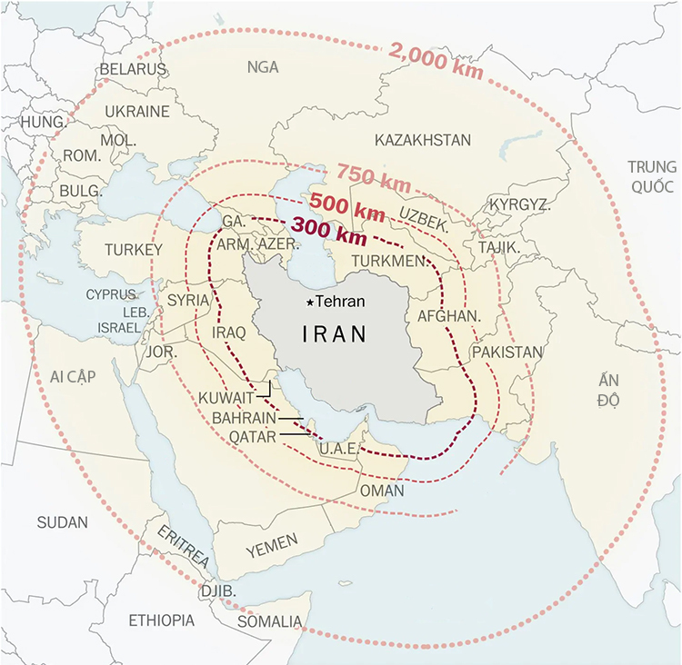 Trung Đông rực lửa, lộ diện “Bản đồ thông tin tên lửa” của Iran