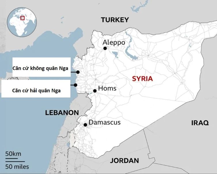 Chính quyền Syria sụp đổ, căn cứ quân sự của Nga mong manh