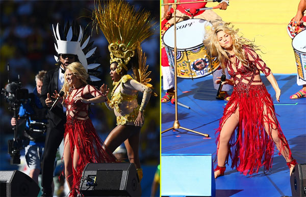 Shakira rực lửa trên sân khấu bế mạc World Cup 2014