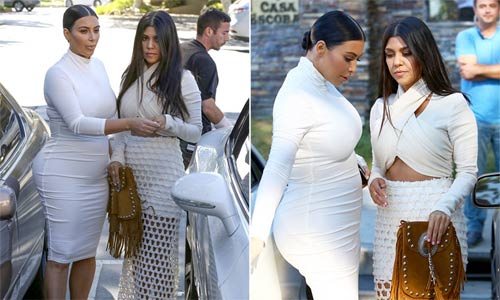 Bà bầu Kim Kardashian khoe vóc dáng đồ sộ