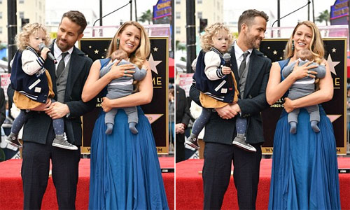 Ryan Reynolds gây chú ý khi lần đầu xuất hiện cùng vợ con