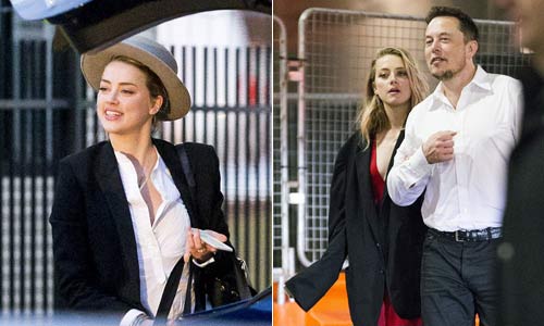 Amber Heard hớn hở bên người tình tỷ phú