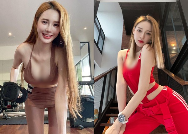 Hotgirl thể thao khoe ảnh tập tại nhà, trang phục o ép vòng 1 nóng bỏng