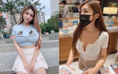 Diện đồ gợi cảm đi nhà sách, hot girl hút vạn ánh nhìn