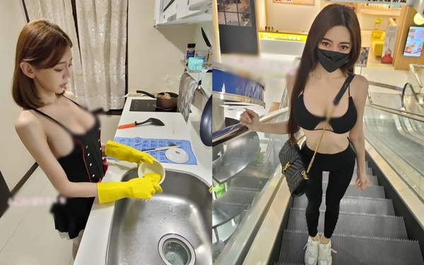 Mặc hở khi rửa bát, đi chợ, hot girl khiến người nhìn đỏ mặt