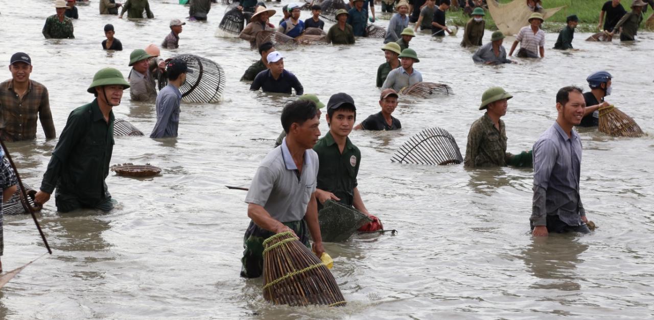 Vì sao cả làng ở Hà Tĩnh lao xuống đầm bắt cá 