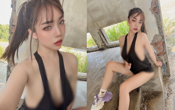 Ngượng chín mặt hot girl “mặc như không” lăn lê ở nơi đổ nát