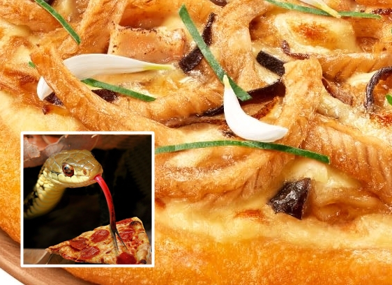 “Rợn tóc gáy” món pizza thịt rắn, ăn ngon như thịt gà 