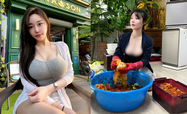 Hot girl ngực khủng gây chú ý khi diện đồ hở hang muối kim chi