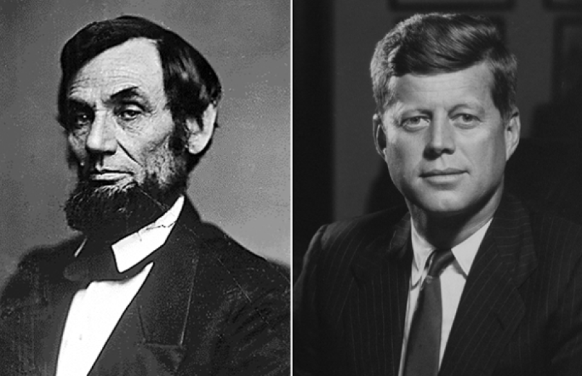 Một điều trùng hợp đầu tiên giữa  Tổng thống Mỹ Abraham Lincoln và John F. Kennedy là 2 ông chủ Nhà Trắng đều có họ gồm 7 chữ cái. Họ là 2 Tổng thống duy nhất trong lịch sử Mỹ nắm giữ "kỷ lục" đặc biệt này.