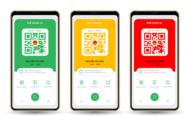 Thẻ xanh, vàng, đỏ trên app PC-COVID có ý nghĩa gì?