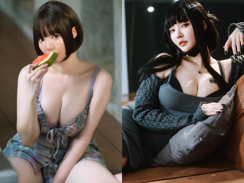 Nữ cosplayer nhắn fan tìm thông điệp từ mã vạch trên ngực ngồn ngộn