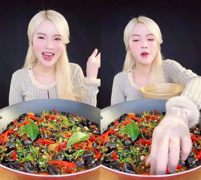 Khó hiểu thánh mukbang Việt Nam xinh đẹp ăn cả đá