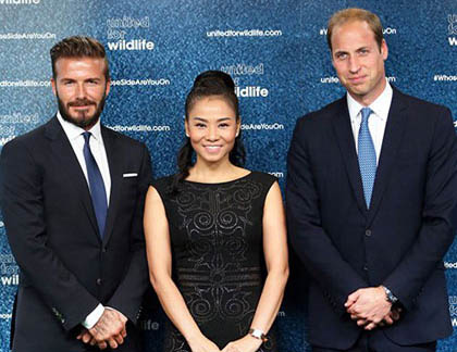 Thu Minh thân thiết bên hoàng tử William và David Beckham