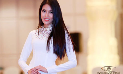 Lan Khuê đẹp dịu dàng với áo dài ở Miss World 2015