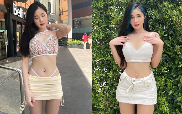 Đỏ mặt hot girl xinh đẹp mặc hở táo bạo khi dạo phố