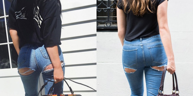 Thảm họa quần jeans hở mông táo bạo khiến người nhìn “xịt máu mũi”