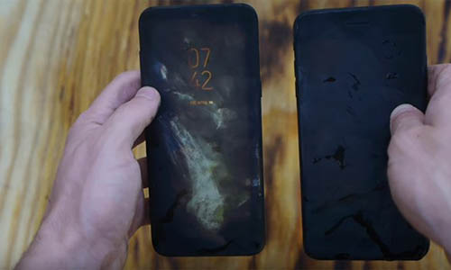 Chìm trong lửa, Galaxy S8 Plus hay iPhone 7 Plus sống sót?