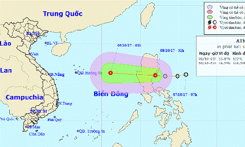 Áp thấp nhiệt đới mạnh cấp 6-8 đang đi vào Biển Đông