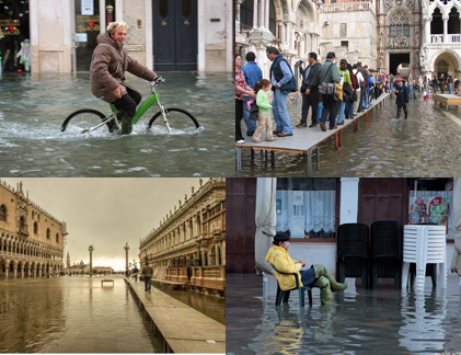 Triều cường tấn công, thành phố Venice chìm trong biển nước