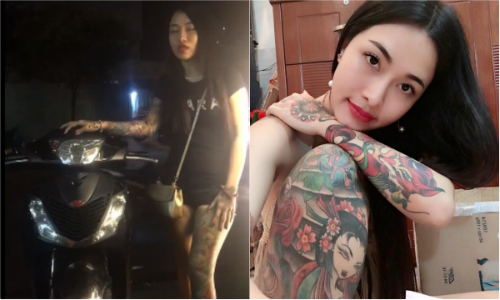 Hết tắm tiền, hot girl xăm trổ lại “câu like” đốt xe SH