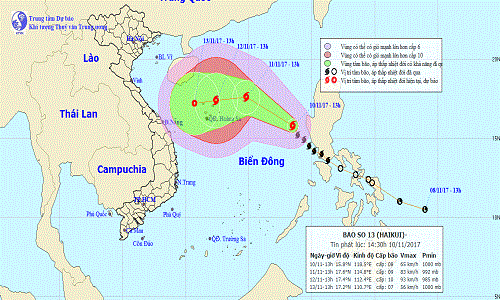 Bão số 13 sẽ còn mạnh hơn, hướng đi vào miền Trung